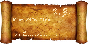 Kustyán Zita névjegykártya
